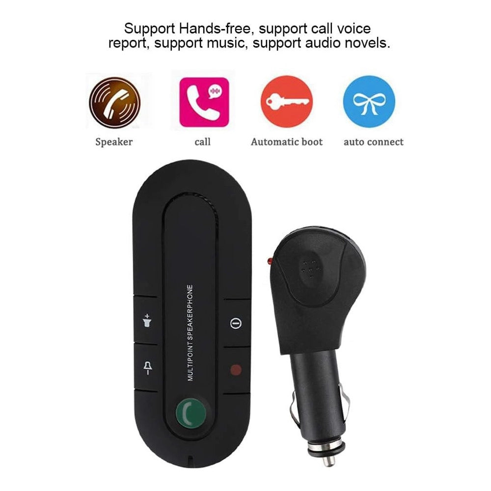 Trade Shop - Kit Universale Vivavoce Bluetooth Per Auto Macchina Dispositivo Trasmettitore -