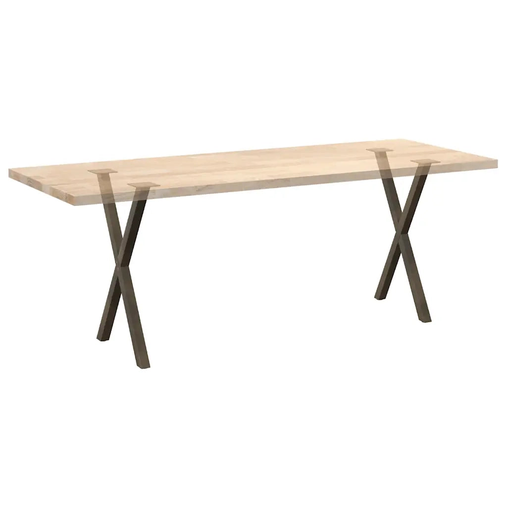 vidaXL Gambe per tavolo da pranzo a forma di X 2 pz in acciaio naturale 50x(72-73) cm