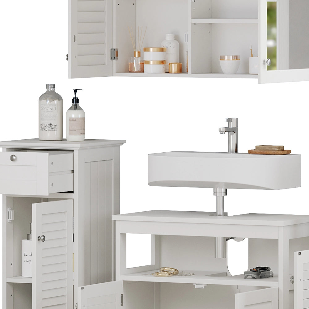 Vicco Set di mobili da bagno Bianco 4 parti, opzione 1