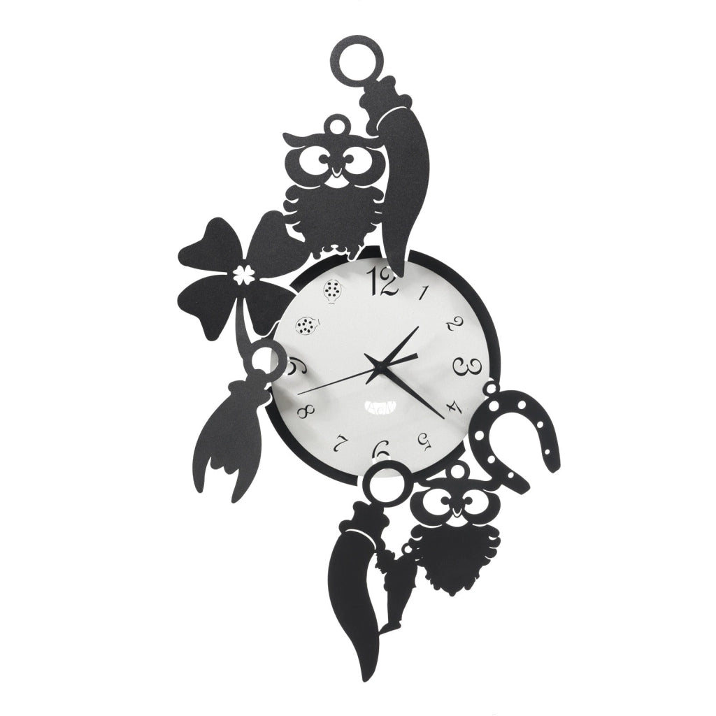 Orologio da parete di design portafortuna Good Luck Rosso e bianco marmo