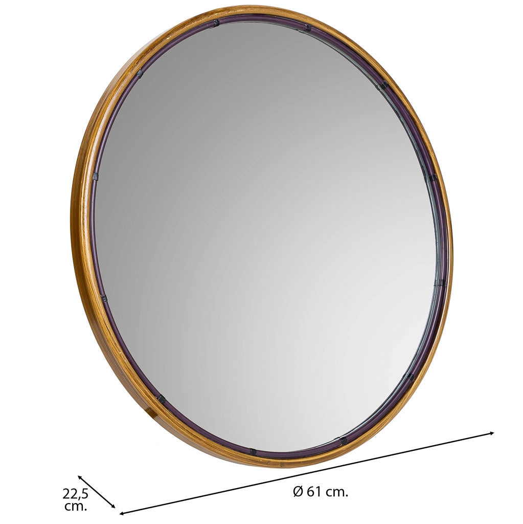 Specchio da parete in metallo dorato 61x2,5x61h
