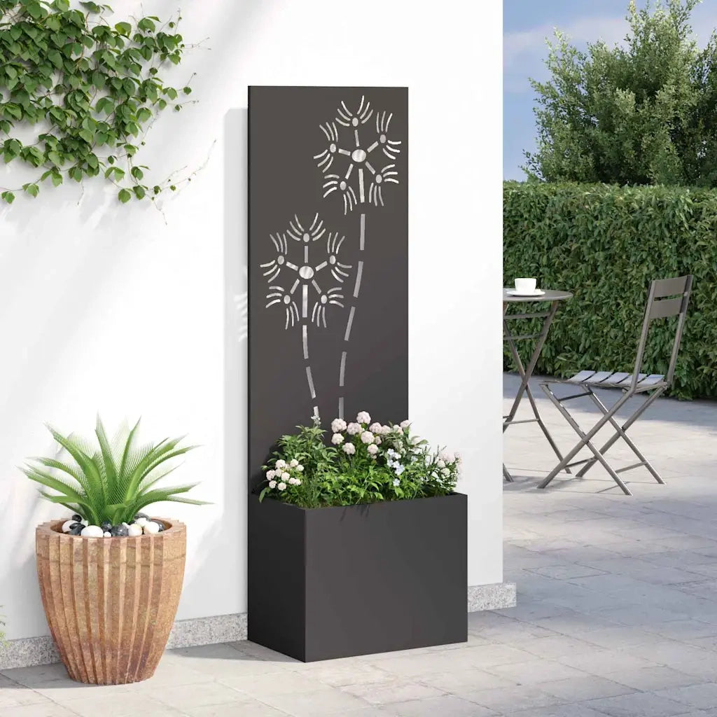 Schermo per privacy in giardino Floreale Nero 50 x 32 x 150 cm 876434