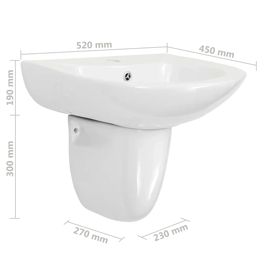 Lavabo Bianco 52 x 45 x 49 cm Ceramica Smaltata CFW3589860