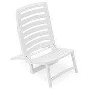 Trade Shop - Spiaggina Sedia Sdraio Da Spiaggia Design Basso Pieghevole Bianco 42x58xh64cm 862760 -