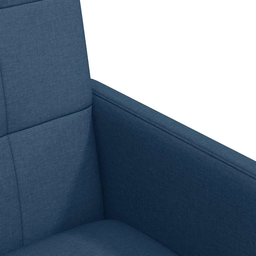 Sedie da Pranzo con Ruote 2 pcs Blu 58 x 65 x 94 cm Tessuto