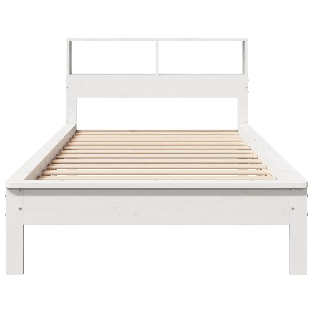 Letto Libreria senza Materasso Bianco 90x190 cm Massello Pino 855733
