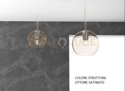 SOSP. OTTONE SAT. SPOSTABILE 2 LUCI VETRI (1 MEDIO + 1 PICCOLO)TUTTI AMBRA 1155OS-S2 S MIX-AM