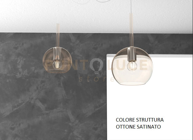 SOSP. OTTONE SAT. SPOSTABILE 2 LUCI VETRI (1 MEDIO + 1 PICCOLO)TUTTI AMBRA 1155OS-S2 S MIX-AM