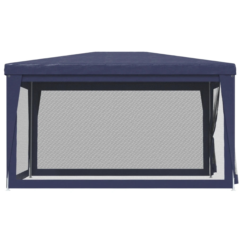 Tenda per Feste con 4 Pareti Laterali in Rete Blu 3x4 m HDPE 319232