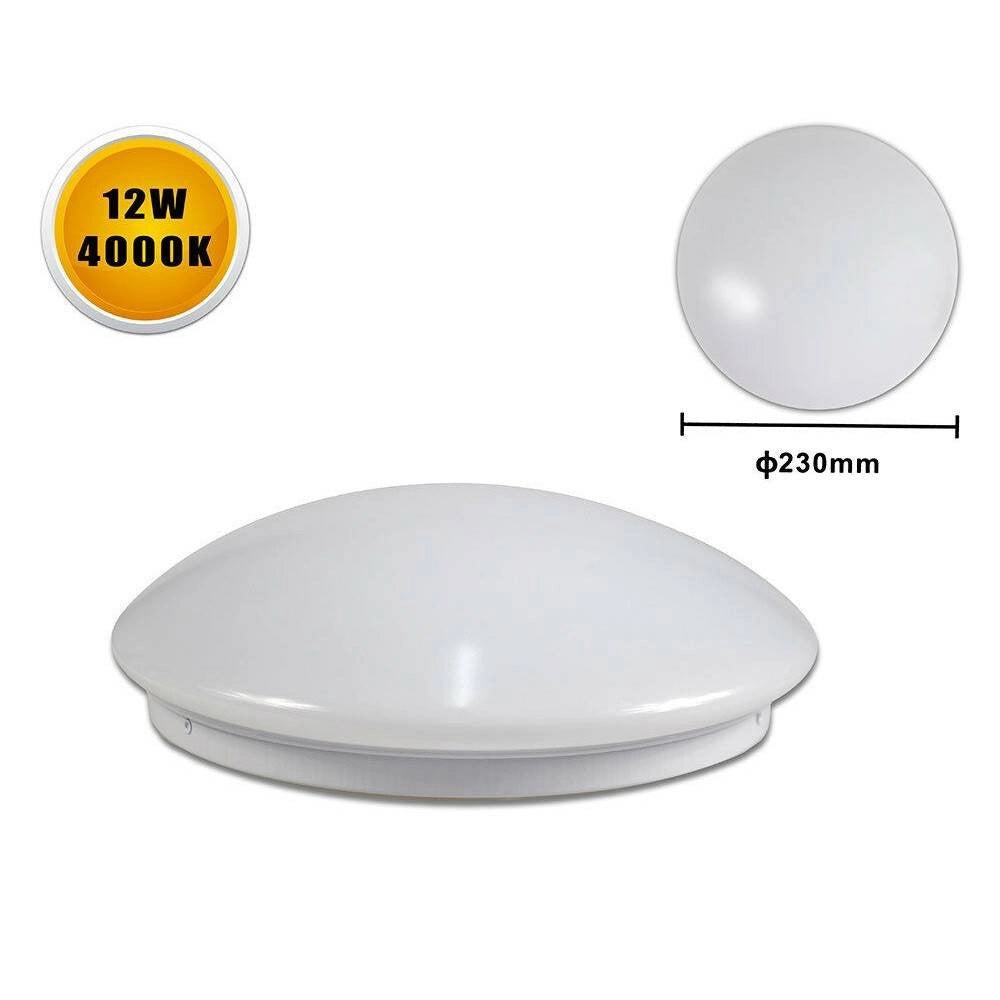 Trade Shop - Plafoniera Da Soffitto Bianca 12 Watt 24 Led Small Luce 3000k 4000k 6500k C-01-s -