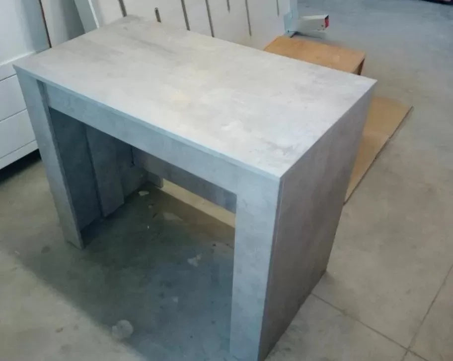 Consolle-tavolo finitura beton nobilitato con 4 allunghe da 45 cm misura l.90 p.50 h.75 (1651) - Mobili 2G