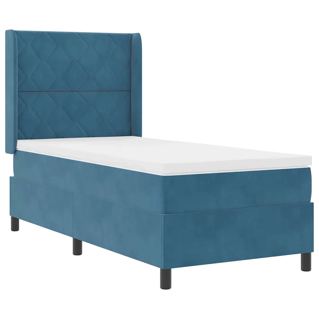 Letto a molle con strisce LED Blu 100 x 200 cm Velluto 3343914