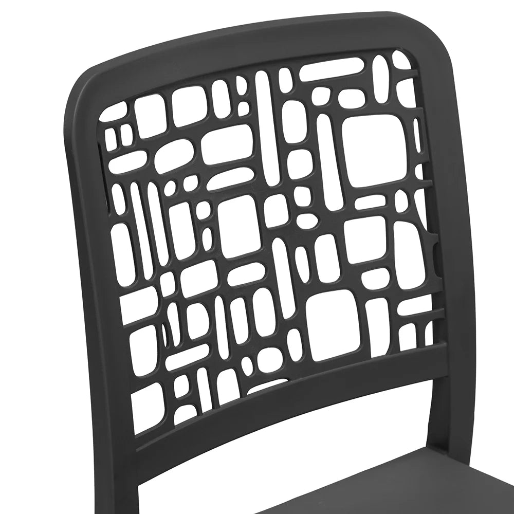 Sedia in polipropilene MEDEA, impilabile, resistente ai raggi UV, design moderno, ideale per sala da pranzo, cucina, sala d’attesa, bar, ristoranti o giardino, colore Antracite