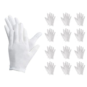 12 Paia Guanti Cotone Bianco Taglia XL 10