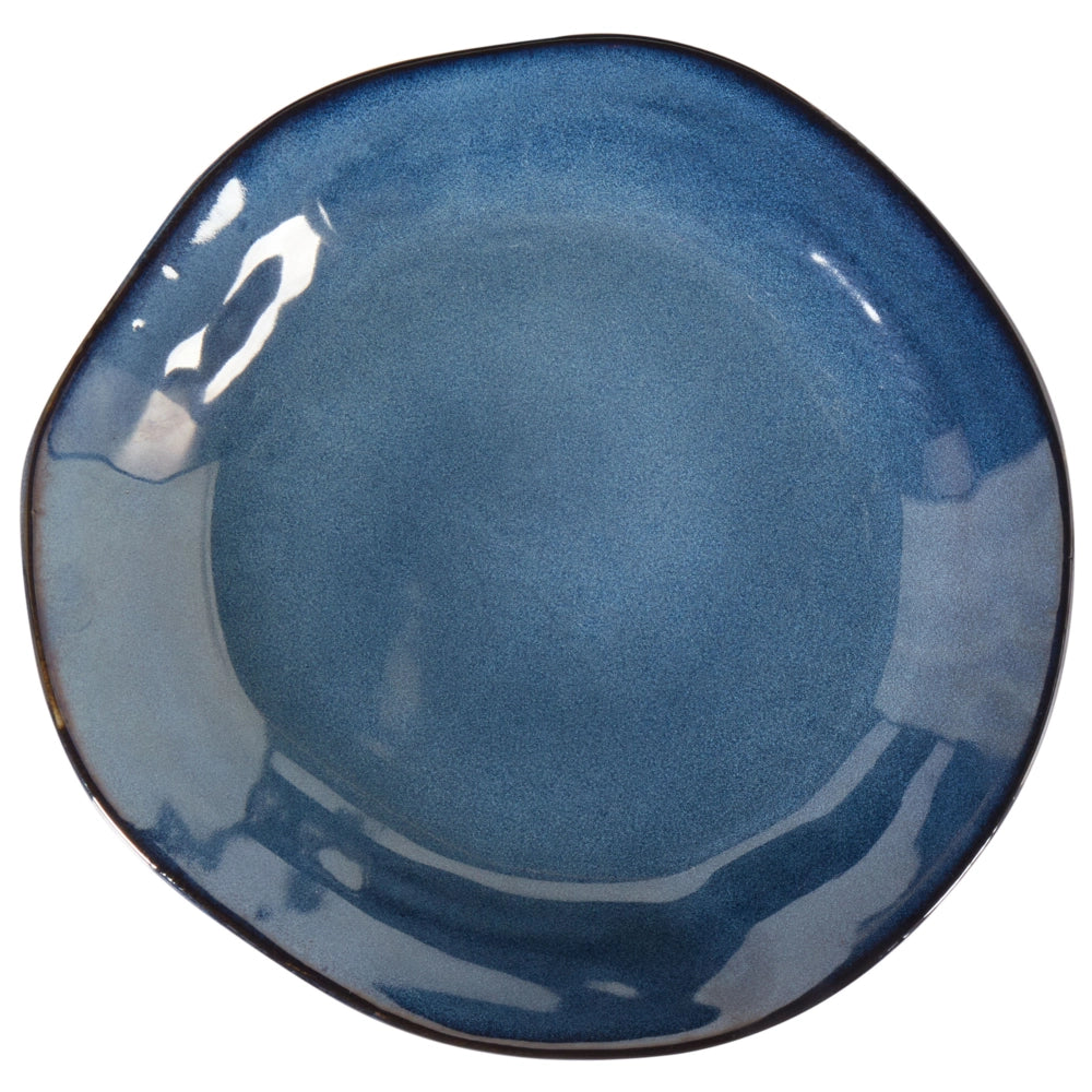 Set di 16 stoviglie in gres caolino fatto a mano con smalto reattivo Finitura blu Cucina Sala da pranzo