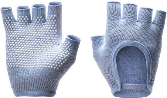 Maniglie per yoga per donne Maniglie antiscivolo per yoga Maniglie respiranti per allenamento Maniglie respiranti per allenamento Maniglie antiscivolo per sport con punti in silicio per - Blu chiaro