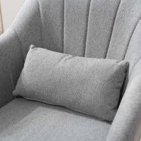 Sedia Girevole a 360° ad Altezza Regolabile, con Cuscino, Supporto Lombare e Bracciolo, 60x60x79-91 cm, Grigio