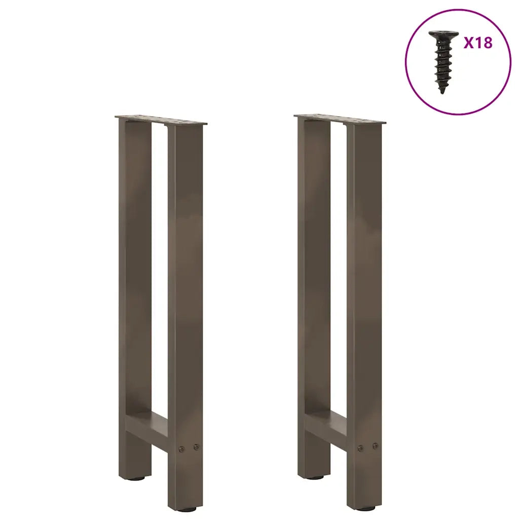 Gambe per tavolo consolle in acciaio naturale 2 pz 28x(72-73) cm Acciaio