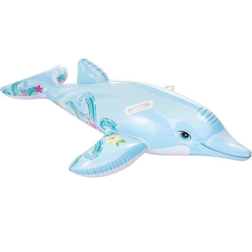 Trade Shop - Cavalcabile Forma Delfino Gonfiabile Piscina Mare 175 X 66 Cm Con Maniglie 58535 -
