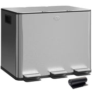 Cestino per Rifiuti da Cucina ¨C zephmum ¨C Acciaio Inox 3x10L con Pedale