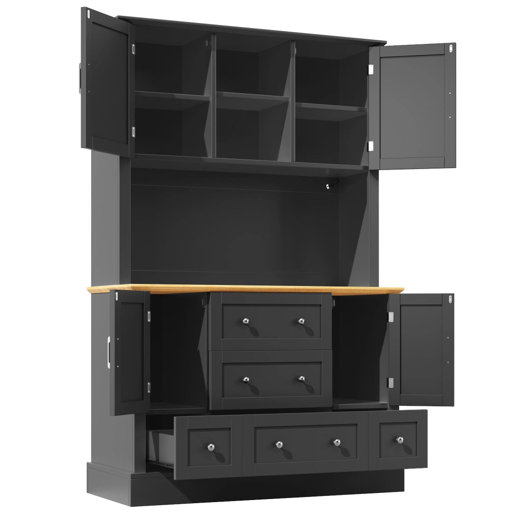 Armadio Alto con Illuminazione LED e Cassetti ¨C MINIMAL ¨C Nero, 115x40x180 cm