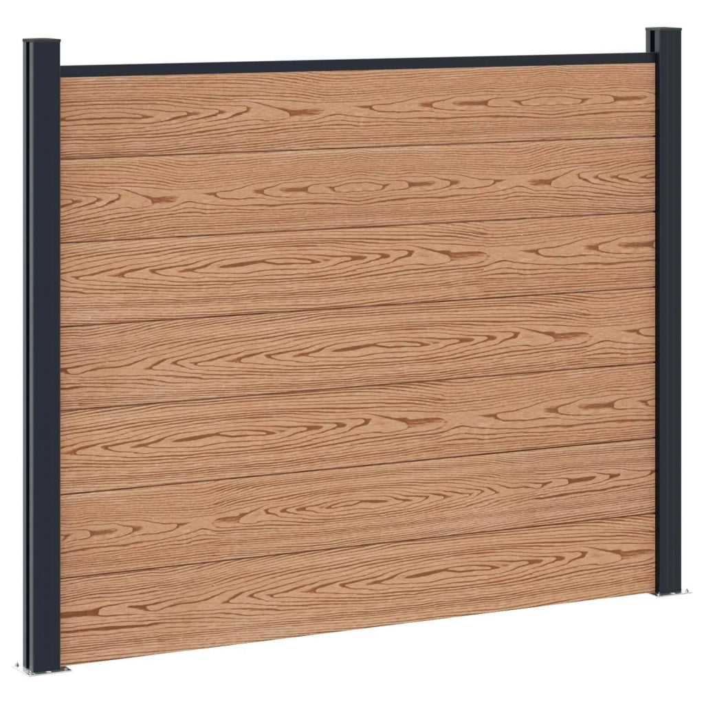 Pannello di Recinzione 7 pcs WPC e Alluminio Marrone