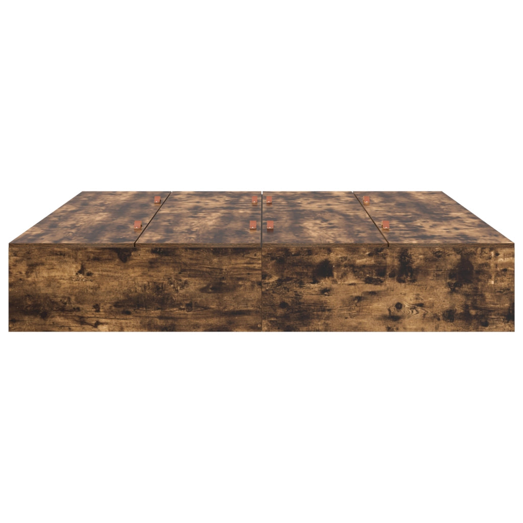 Struttura letto contenitore  in rovere affumicato 200x200 cm