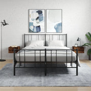 Comodini a Muro 2 pz Rovere Fumo 35x35x20 cm 829863