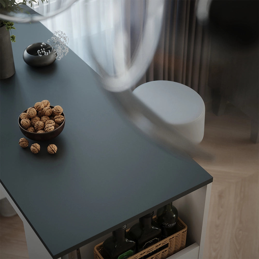 Vicco tavolo bar con sgabelli Bianco/antracite 45 x 110 cm con 2 sgabelli da bar