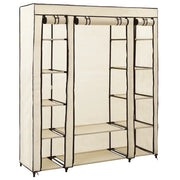 Armadio con Scomparti e Aste Crema 150x45x176 cm in Tessuto 282435