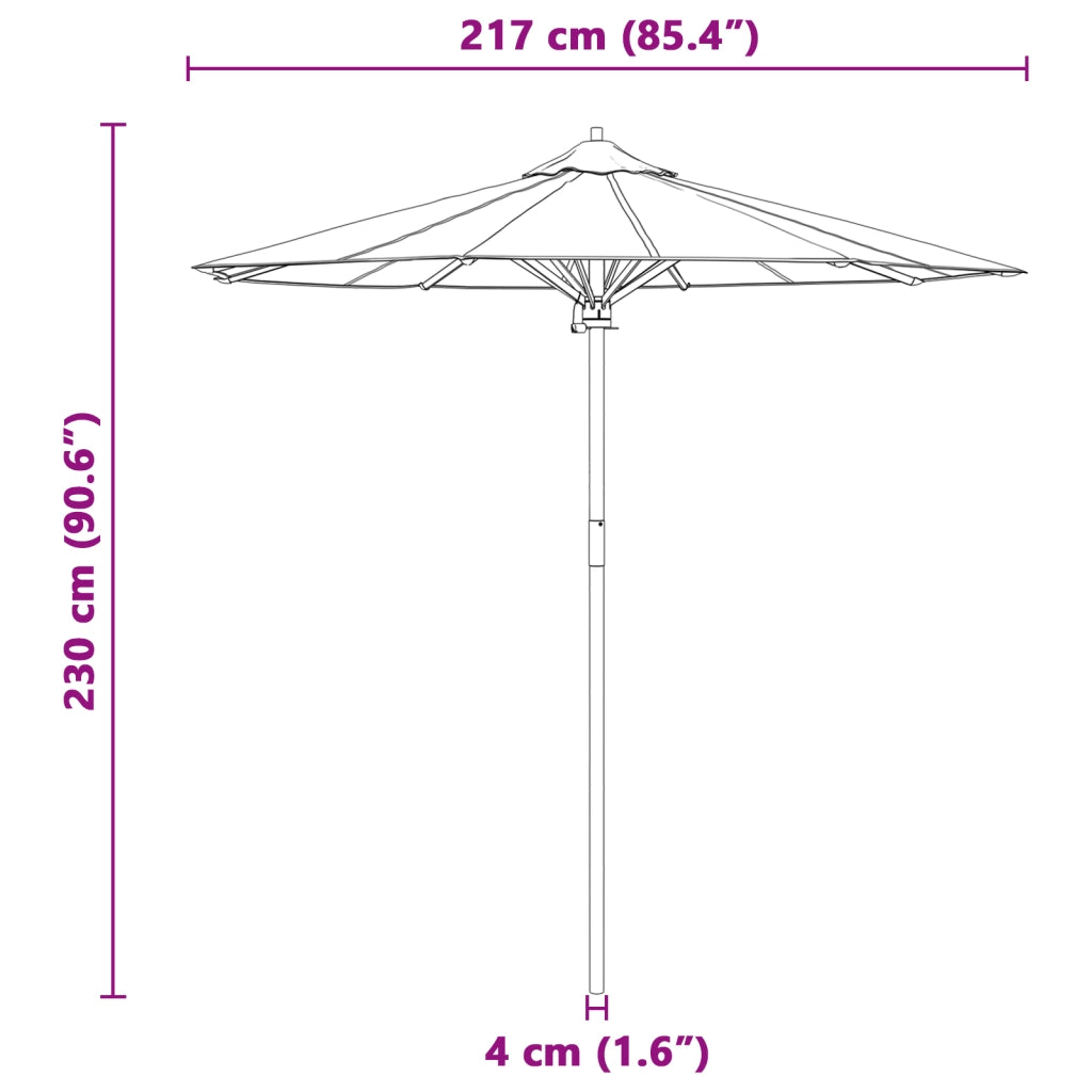 Parasol da Giardino vitaXL Bianco Panna 217x230 cm in BambÃ¹