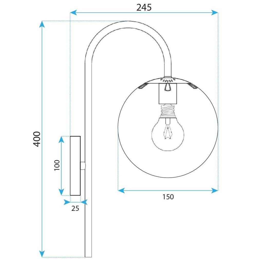 Lampada Da Parete G090-1w Black