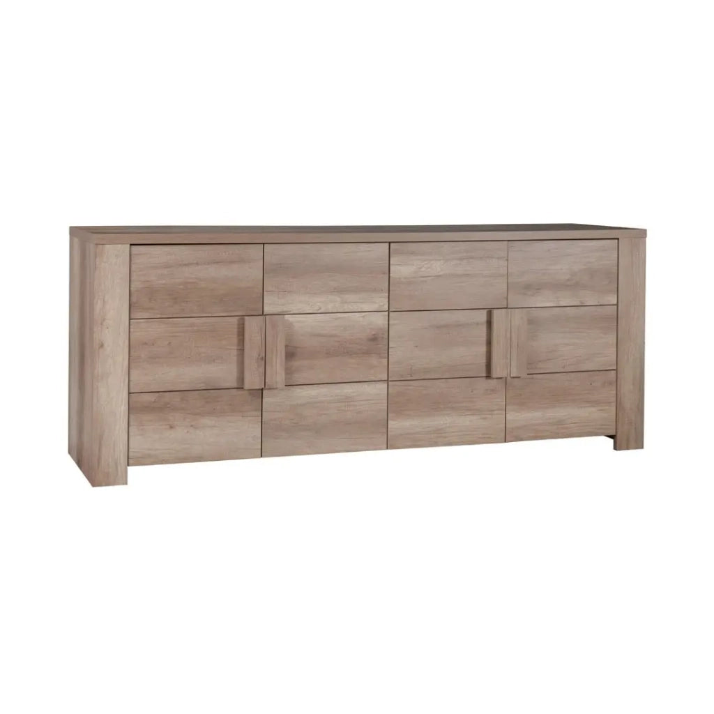 Sala da pranzo FARRA: credenza, vetrina, 3 specchi e tavolo con LED