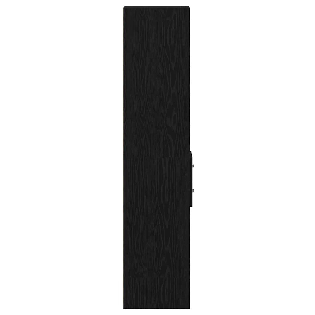 Libreria con cassetto-Scaffale per Libri-Mobile di Stoccaggio Rovere Nero 30 x 42.4 x 185.2 cm