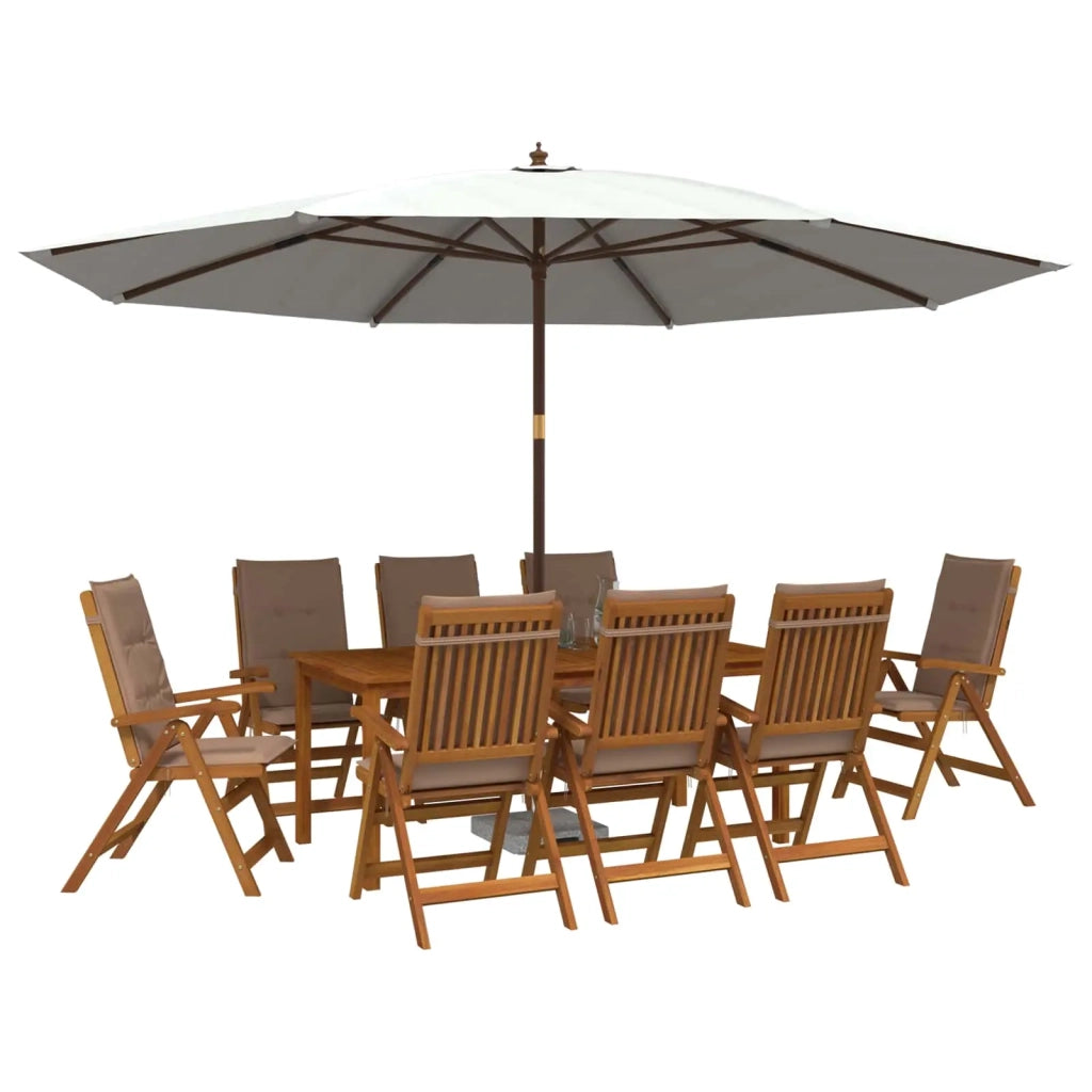 Set da pranzo da giardino da 9 pezzi 9 pz Naturale 3434629