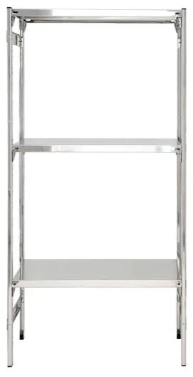 SCAFFALE in acciaio inox lineare con ripiani lisci regolabili cm. 60x40x150h