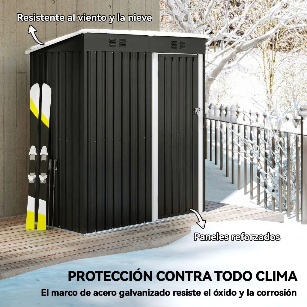 Casetta da Giardino 163x90x179 cm ¨C zephmum ¨C Grigio Scuro