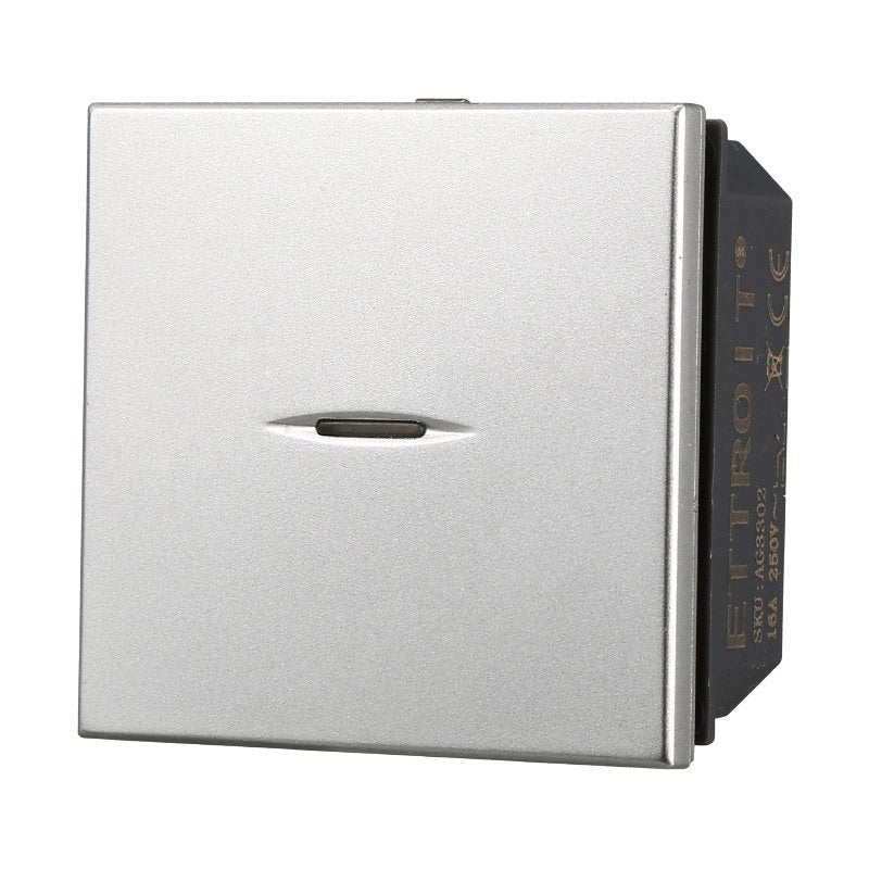 Deviatore Assiale 2M 2P 16A Colore Grigio Compatibile Con Bticino Axolute