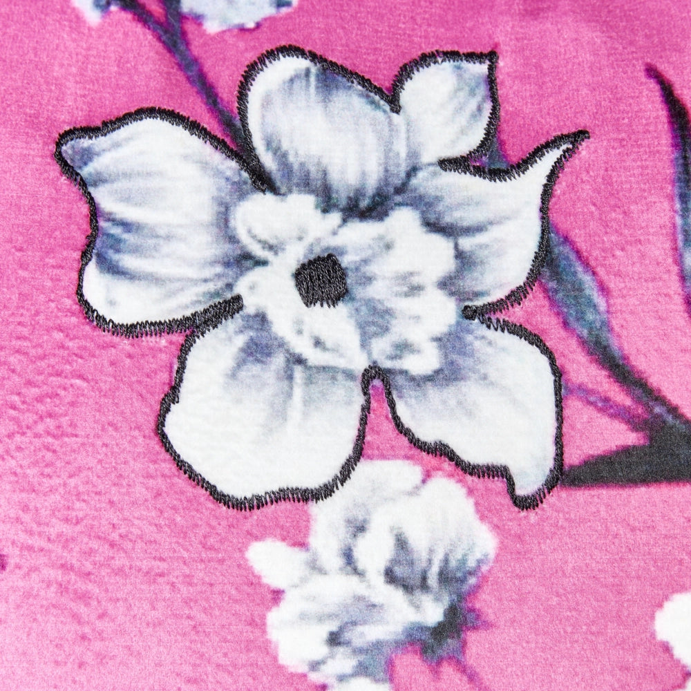 Set di cuscini decorativi in velluto rosa 45 x 45 cm Motivo floreale rimovibile Coperchi quadrati Accessori decorativi moderni