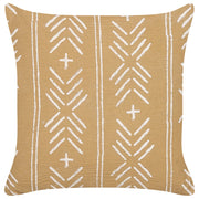 Cuscino decorativo cotone beige e bianco 45 x 45 cm motivo geometrico fatto a mano rivestimento sfoderabile con imbottitura