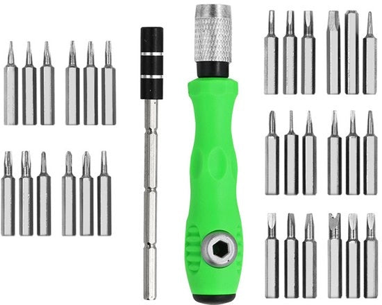 Set di chiavi multifunzionale da 32 in 1, minischruo da magnete, adatto per occhiali, orologi, laptop, dispositivi elettronici, giocattoli, gioielli e computer.