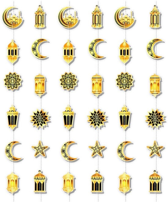 Decorazioni per Feste - Slinghi per Stelle, Luna e Lanternine - 6 Funi - 2 Metri per Slinga - Decorazione per Feste