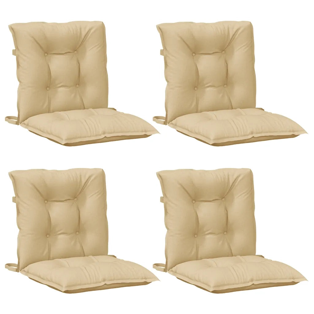 Cuscini Sedia Schiena Bassa 4 pz Beige MÃ©lange 100x50x7 Tessuto