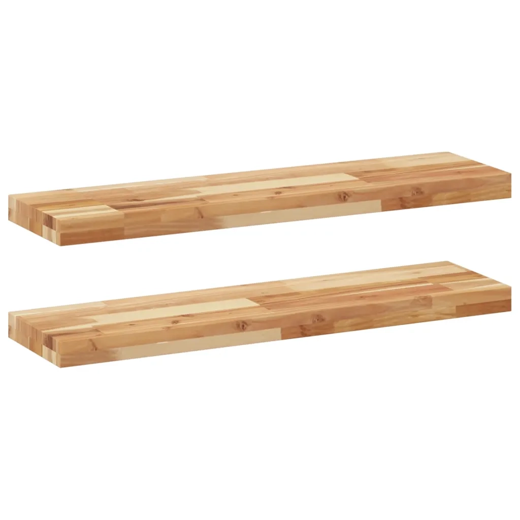 vidaXL Mensole da Parete 2 pz 80x20x4 cm Legno Acacia Rifinito a Olio