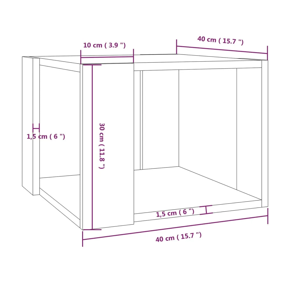 Tavolino da salotto | Tavolino da caff¨¨ | Tavolino da Soggiorno Rovere Fumo 40x40x43cm Legno Ingegnerizzato