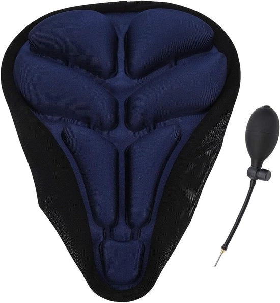 Sella per bicicletta con sacchetto gonfiabile per assorbimento degli urti e comfort durante il viaggio.