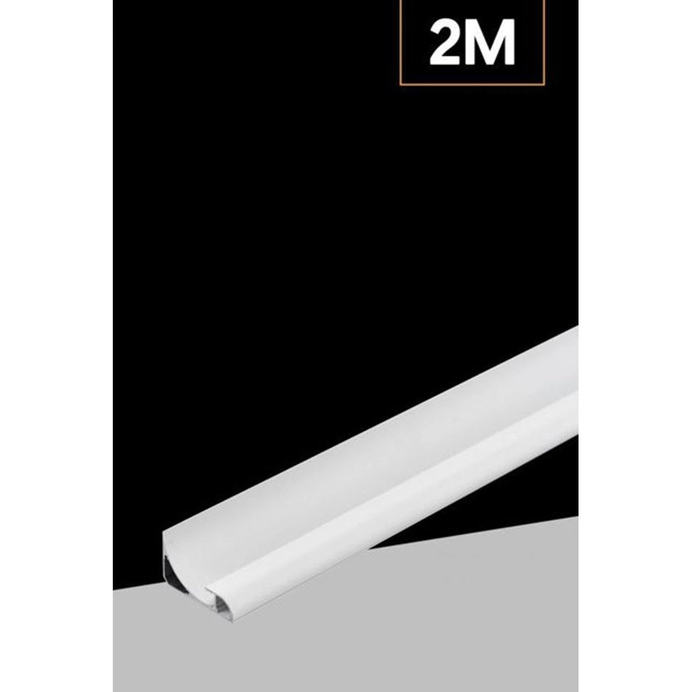 Trade Shop - 5pz Profilo Alluminio Linea D'angolo Con Copertura Opaca Per Striscia Led 10mm Bianco Al-33 -