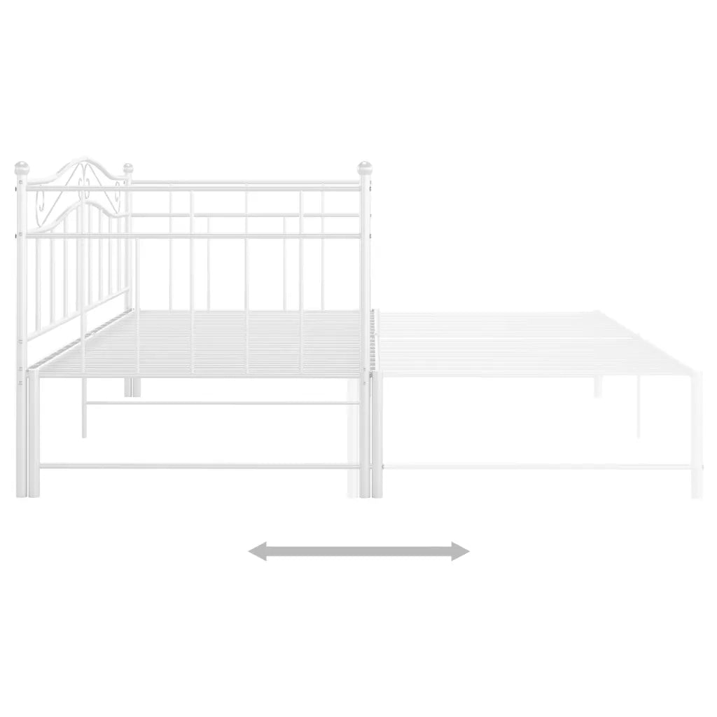 Telaio Divano Letto Estraibile Bianco in Metallo 90x200 cm 324783