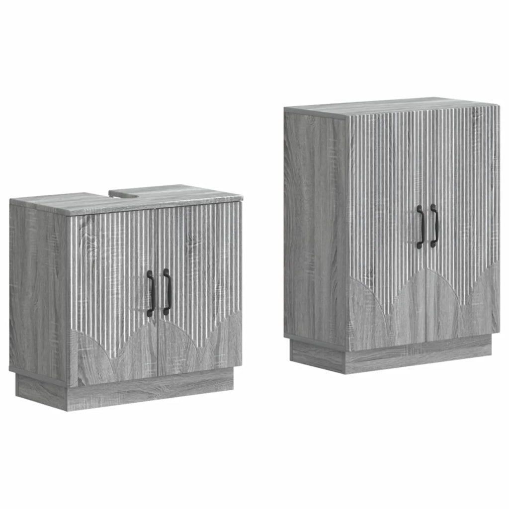Set di Armadi da Bagno da 2 Pezzi HOORN Sonoma grigio 3417636