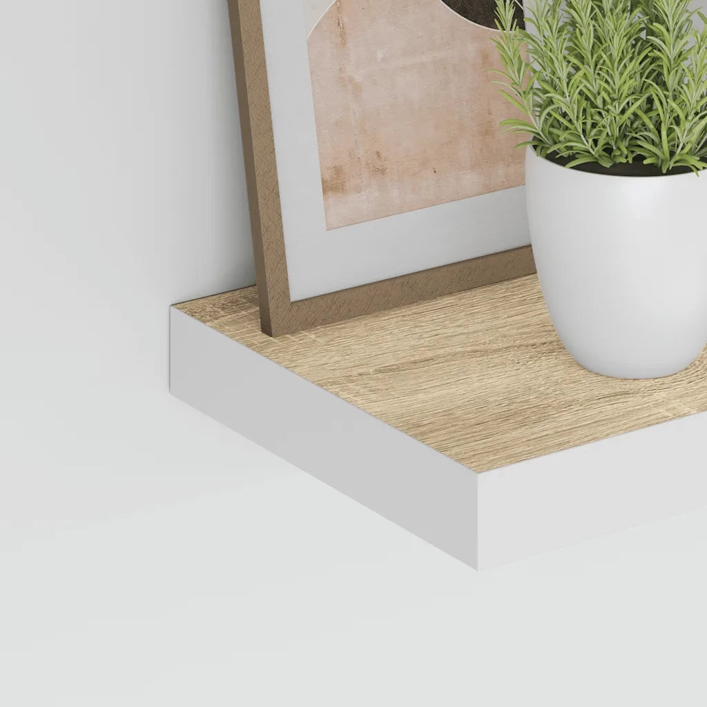 Scaffale a Parete Rovere e Bianco 60x23,5x3,8 cm in MDF cod mxl 33178